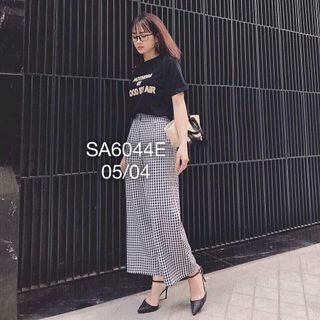 Set áo thun chữ quần caro giá sỉ