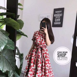 đầm hoa ngắn tay