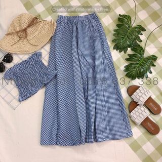 Set áo ống nhíu thun váy