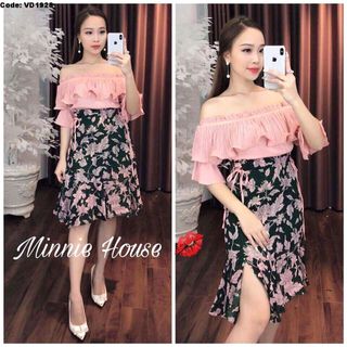 đầm voan nữ phối áo dập ly