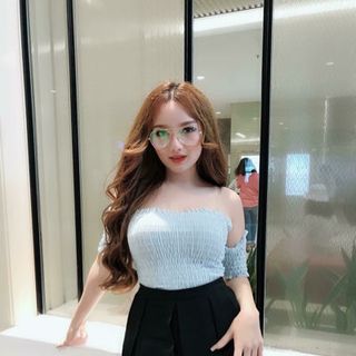 SET ÁO TRỄ VAI NHÚN CHÂN VÁY XẾP LY