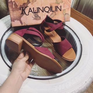 giày sandal got vuông thấp cấo câp
