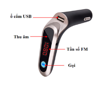 Tẩu sạc nghe nhạc bluetooth CARG S7 5IN1