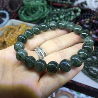 Vòng tay thạch anh tóc xanh 10 ly - MSP 556