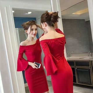 đầm body tay loe