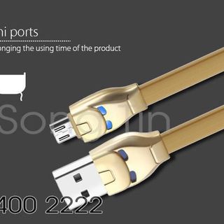 Hoco - Dây Cáp Sạc Micro USB U14 - Có đèn LED - Mặt Nạ Steel Man - 120cm
