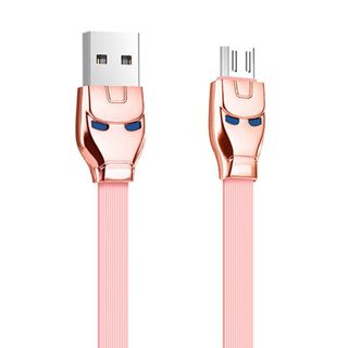 Hoco - Dây Cáp Sạc Micro USB U14 - Có đèn LED - Mặt Nạ Steel Man - 120cm
