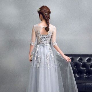 MAXI CỔ TIM TAY LỠ HOA ĐÍNH ĐÁ