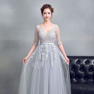 MAXI CỔ TIM TAY LỠ HOA ĐÍNH ĐÁ