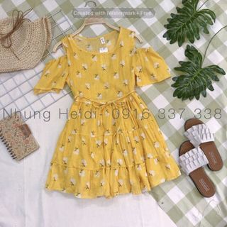 Đầm babydoll khoét vai