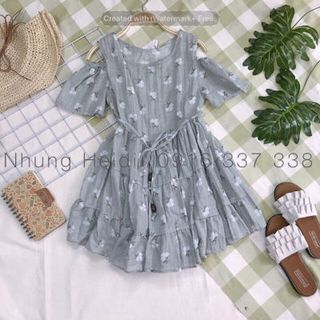 Đầm babydoll khoét vai