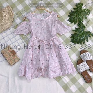 Đầm babydoll khoét vai