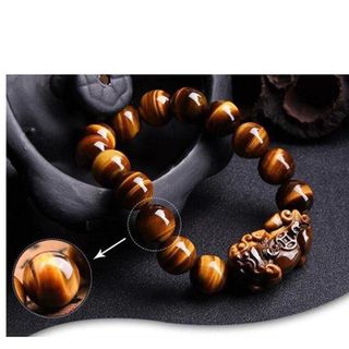 Vòng tay tỳ hưu mắt hổ nâu loại A - MSP 566 giá sỉ