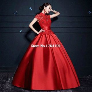MAXI DẠ HỘI CỔ TÀU ĐÍNH CƯỜM