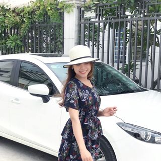 Đầm voan 3 tầng thanh lịch họa tiết hoa màu xanh đen