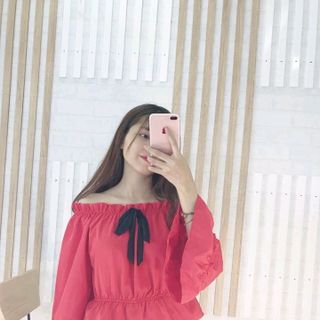 Áo voan cột nơ