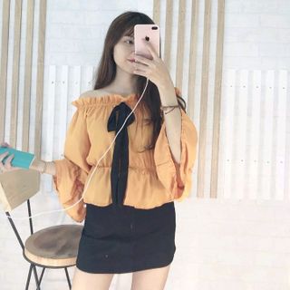 Áo voan cột nơ