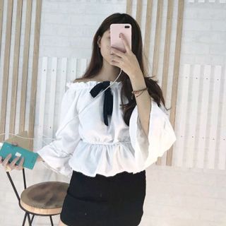 Áo voan cột nơ