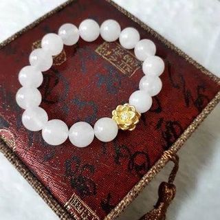 Vòng tay thạch anh trắng mix charm - MSP 593 giá sỉ