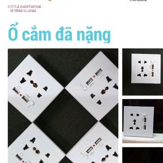 Ổ cắm đa năng có 2 cổng USB âm tường giá sỉ