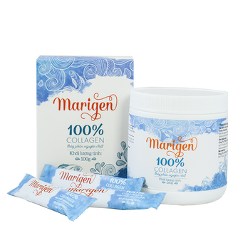 Marigen collagen giảm nếp nhănda trắng sáng Combo 300gr Trắng Xanh