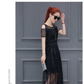 SET ĐẦM MAXI ĐÍNH NGỌC TRAI 2 TRONG 1 - SD011QC