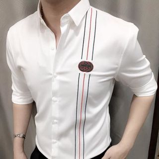 Sơ Mi Họa Tiết - SM 01 Trắng - Đen