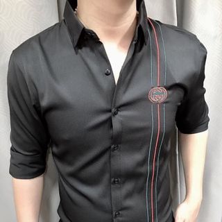 Sơ Mi Họa Tiết - SM 01 Trắng - Đen