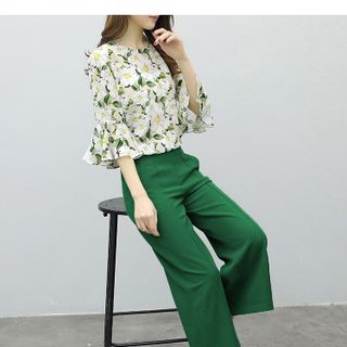 Set bộ ống rộng áo hoa - MS 1506