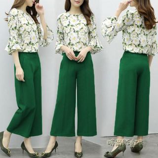 Set bộ ống rộng áo hoa - MS 1506