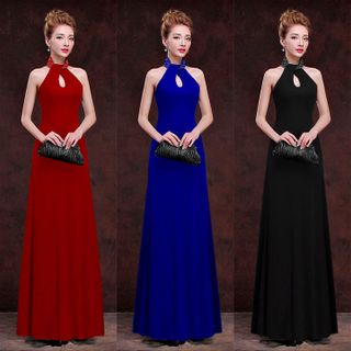 ĐẦM MAXI CỔ YẾM ĐÍNH HẠT XINH XẮN - SD1263