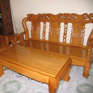 salon phòng khách gỗ gõ đỏ cột 12 gồm 6 món