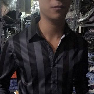 Sơ mi kẻ chất lụa Hàn mềm mịn giá