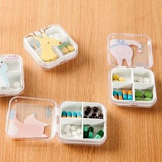 Combo 2 Hộp Đựng Thuốc 4 Ngăn Hình Thú
