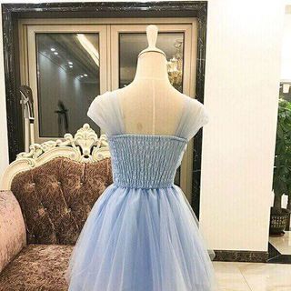 ĐẦM XÒE TRỄ VAI LƯỚI XẾP CỰC XINH
