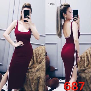 đầm body viền xẻ