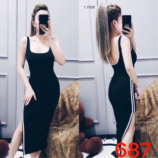 đầm body viền xẻ