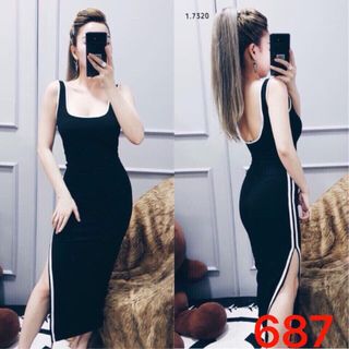 đầm body viền xẻ