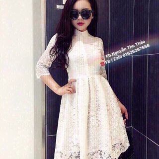 đầm ren tay dài