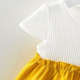 váy cotton phối màu