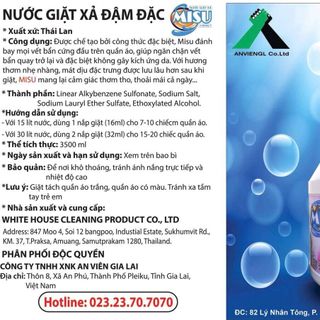 Nước giặt xả MISU giá sỉ