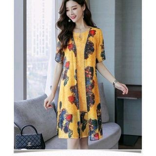 Đầm Kềm Áo Khoát Vàng Đẹp Lắm