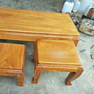 Bàn Ghế Gỗ Gõ Đỏ Chạm Rồng Bác Tiên cột 12