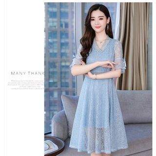 Đầm Ren Tây Lỡ Hồng Xanh