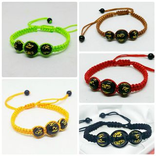 Sỉ cực rẻ vòng tay khắc kinh phật cầu bình an đan dây nhiều màu