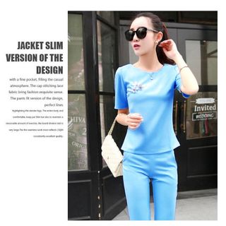 Set bộ lửng tím đính 3 hoa
