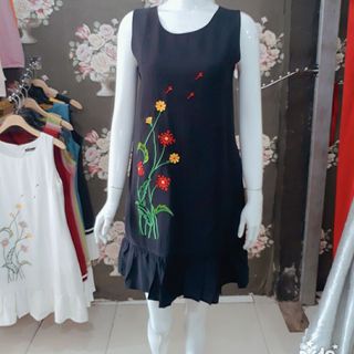 đầm suông đầm suông thêu