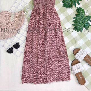 Đầm maxi nhíu thun Hoa nhí