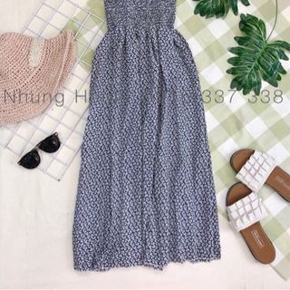Đầm maxi nhíu thun Hoa nhí