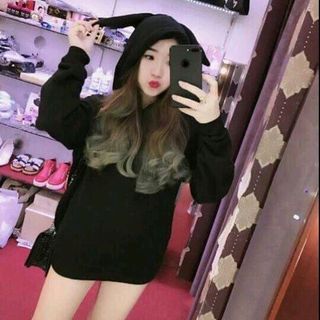 Áo Hoodie tai gấu chất nỉ ngoại